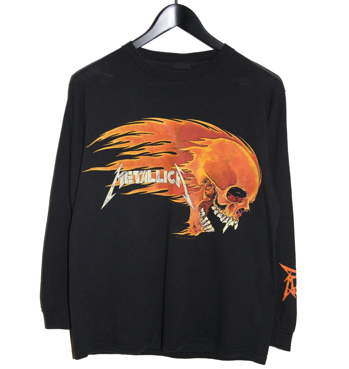 Metallica 1999 Pushead Flaming Skull Long Sleeve – Faded AU