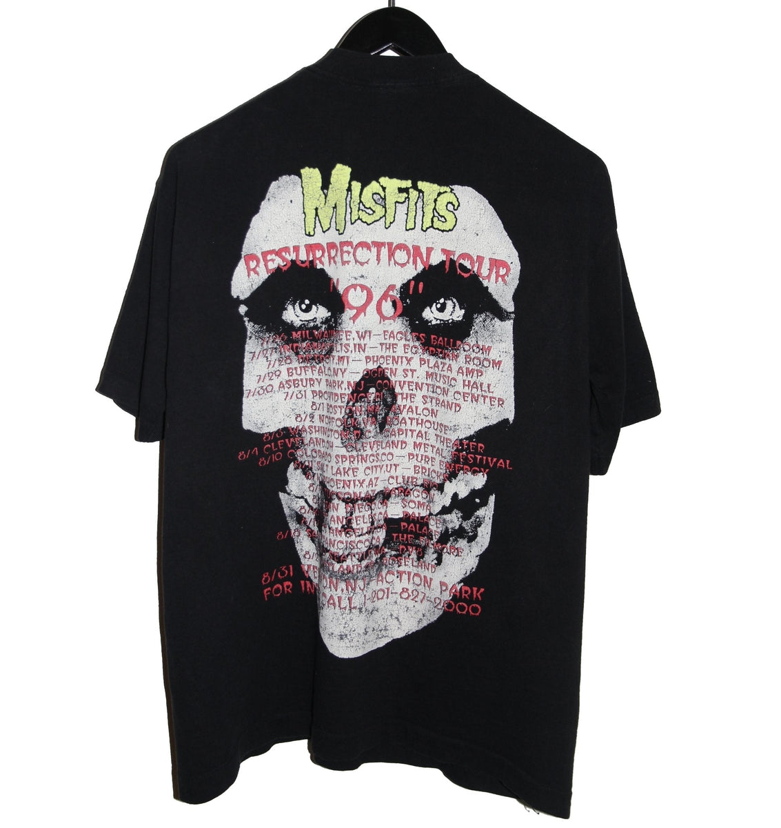 Misfits 1996 Crimson Ghost *Glow In The Dark* East Coast Tour Shirt