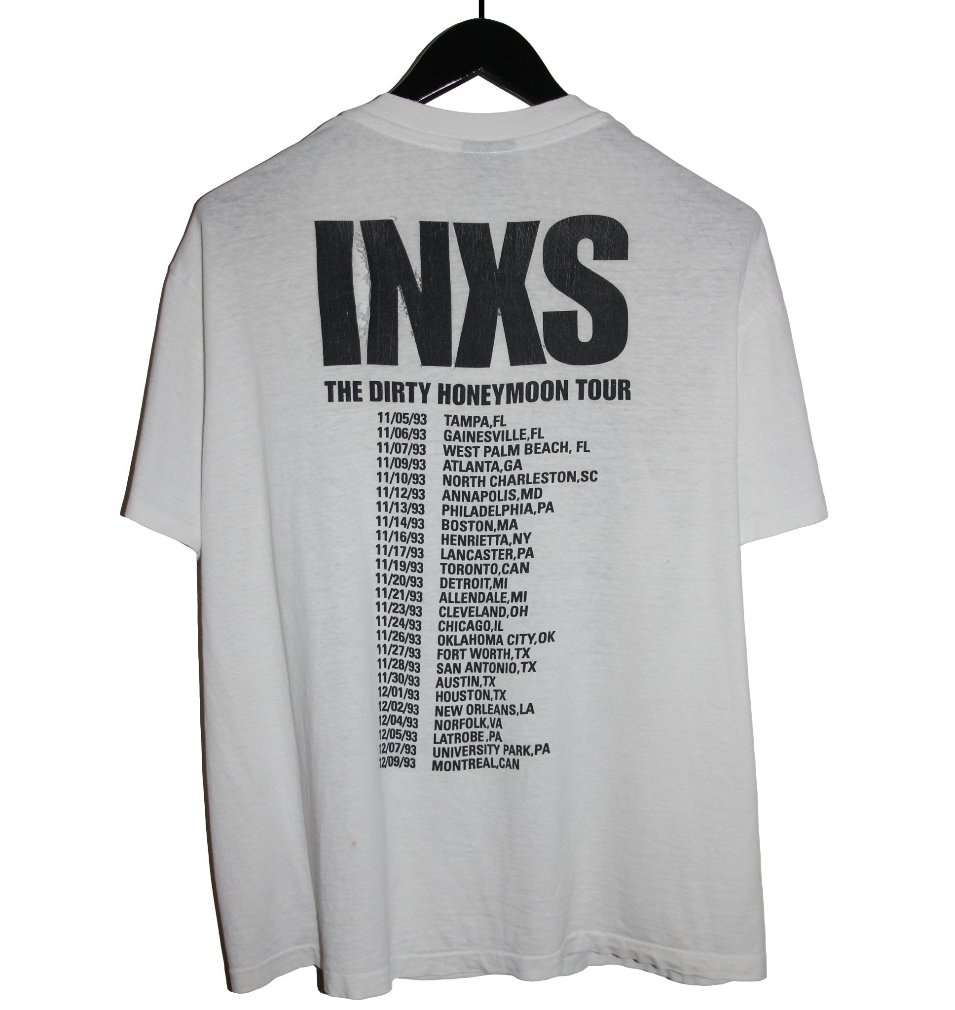 INXS 1993 The Dirty Honeymoon Tour Shirt - Faded AU