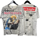 Iron Maiden 1992 Be Quick Or Be Dead Newspaper All Over Print Shirt - Faded AU