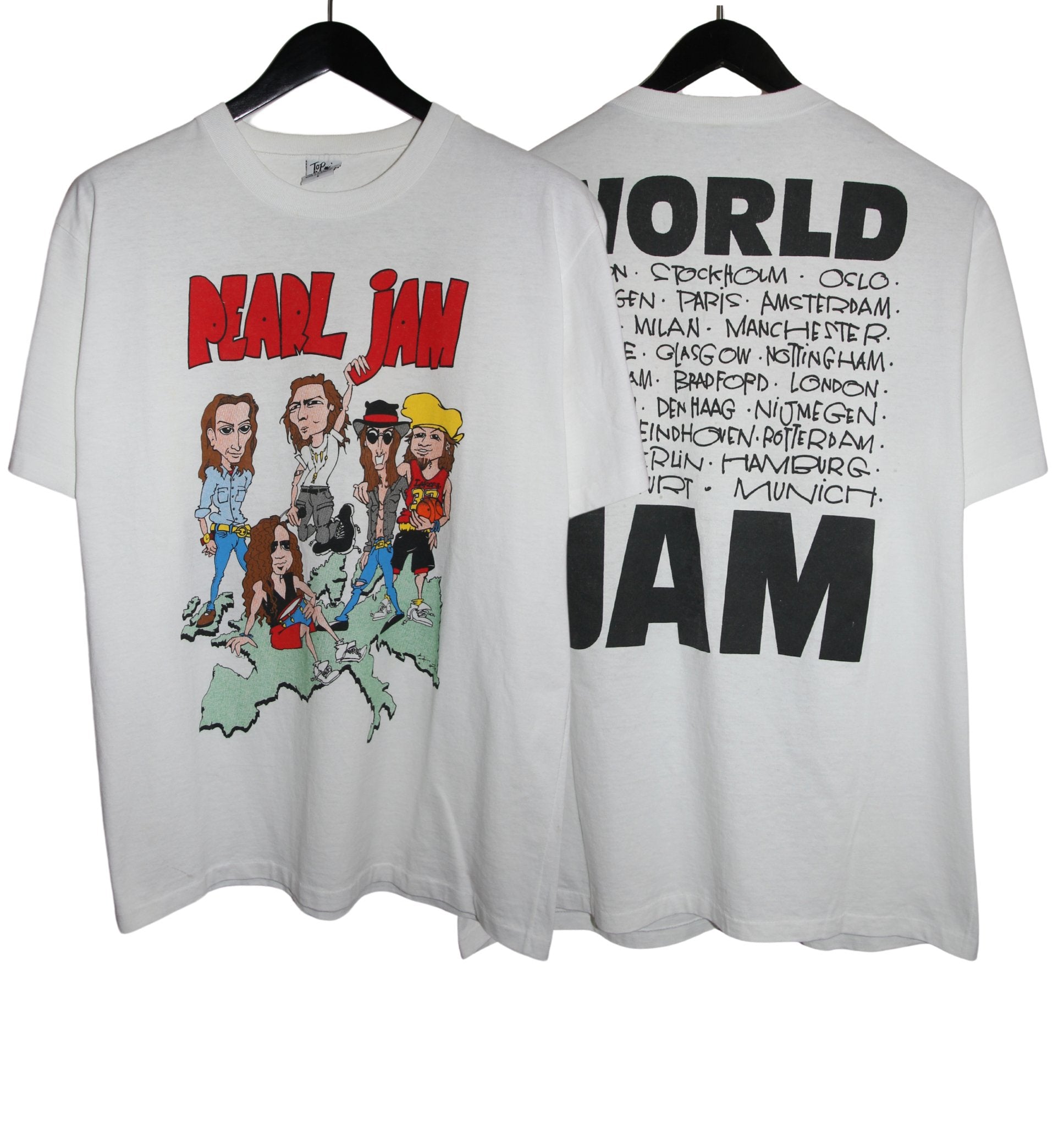 Pearl Jam 1992 World Jam Tour Shirt - Faded AU