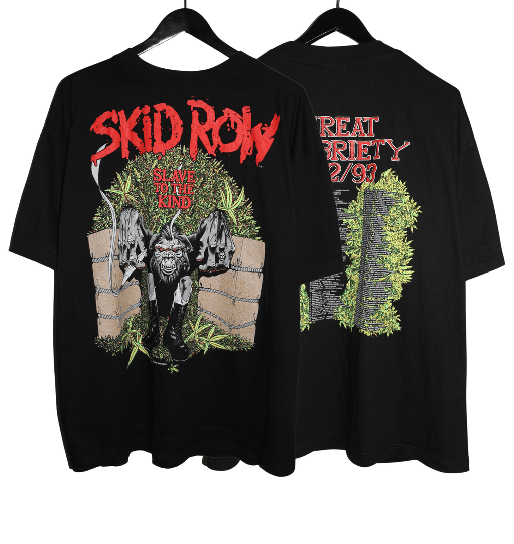 Skid Row 1991/92/93 Threat To Sobriety World Tour Shirt - Faded AU