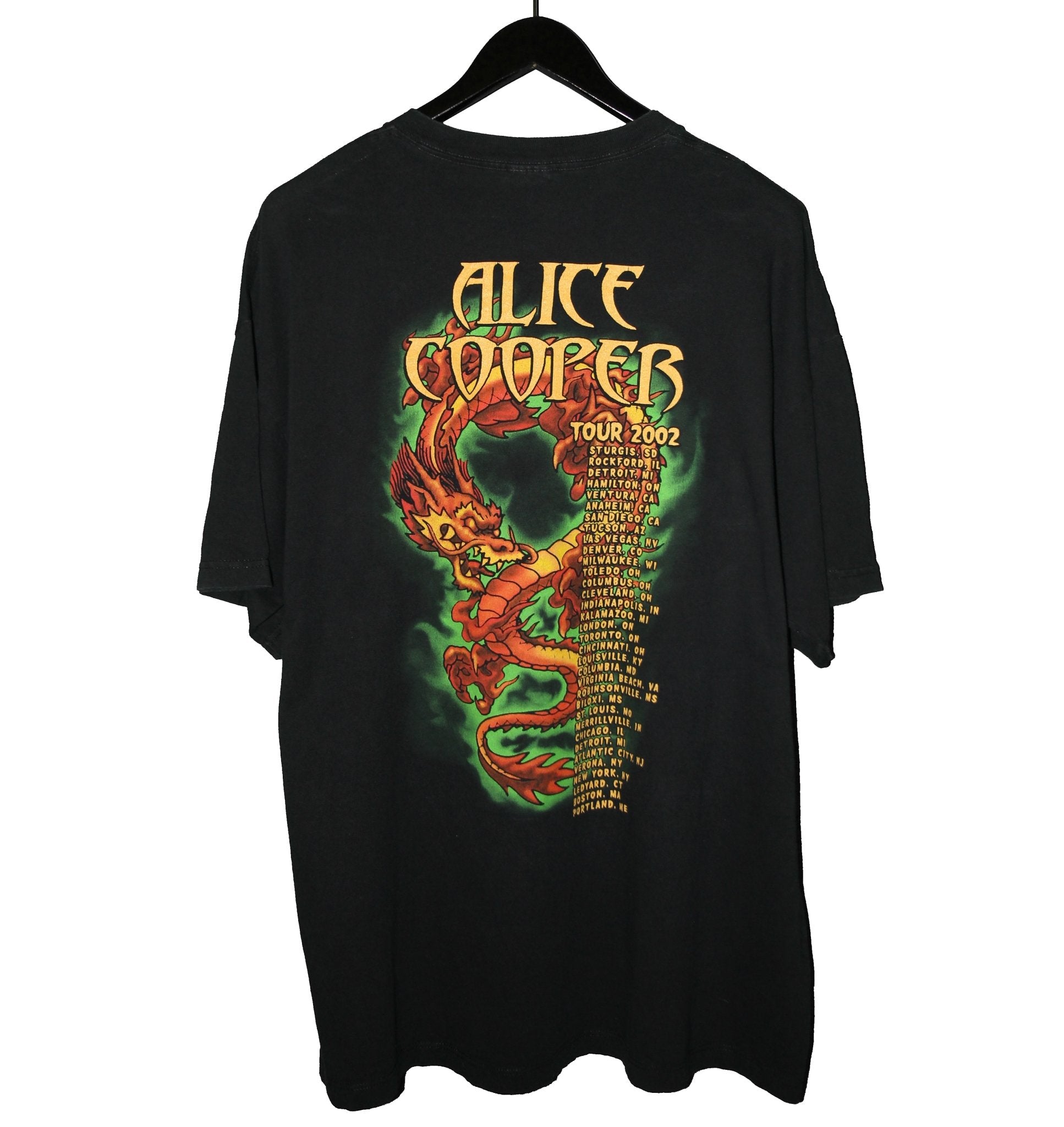 Alice Cooper 2002 Dragontown Tour Shirt - Faded AU