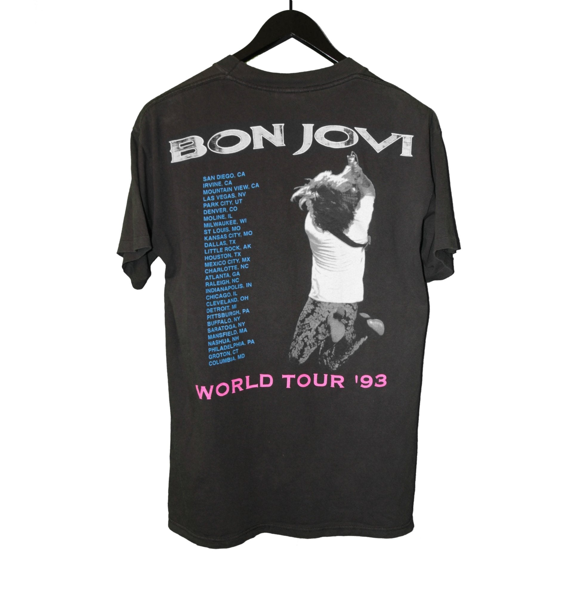 Bon Jovi 1993 Keep The Faith World Tour Shirt - Faded AU