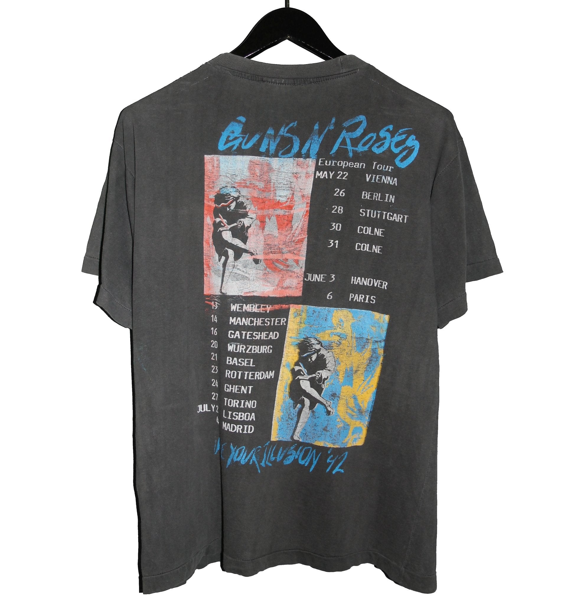 Guns N Roses 1992 Use Your Illusion European Tour Shirt - Faded AU