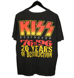 KISS 1996 20 Years of Destruction Anniversary Shirt - Faded AU