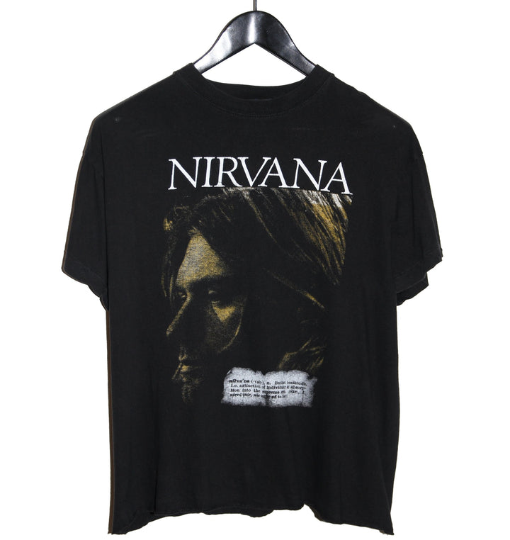 Kurt Cobain 90's Buddhist Beatitude Memorial Shirt LARGE – Faded AU