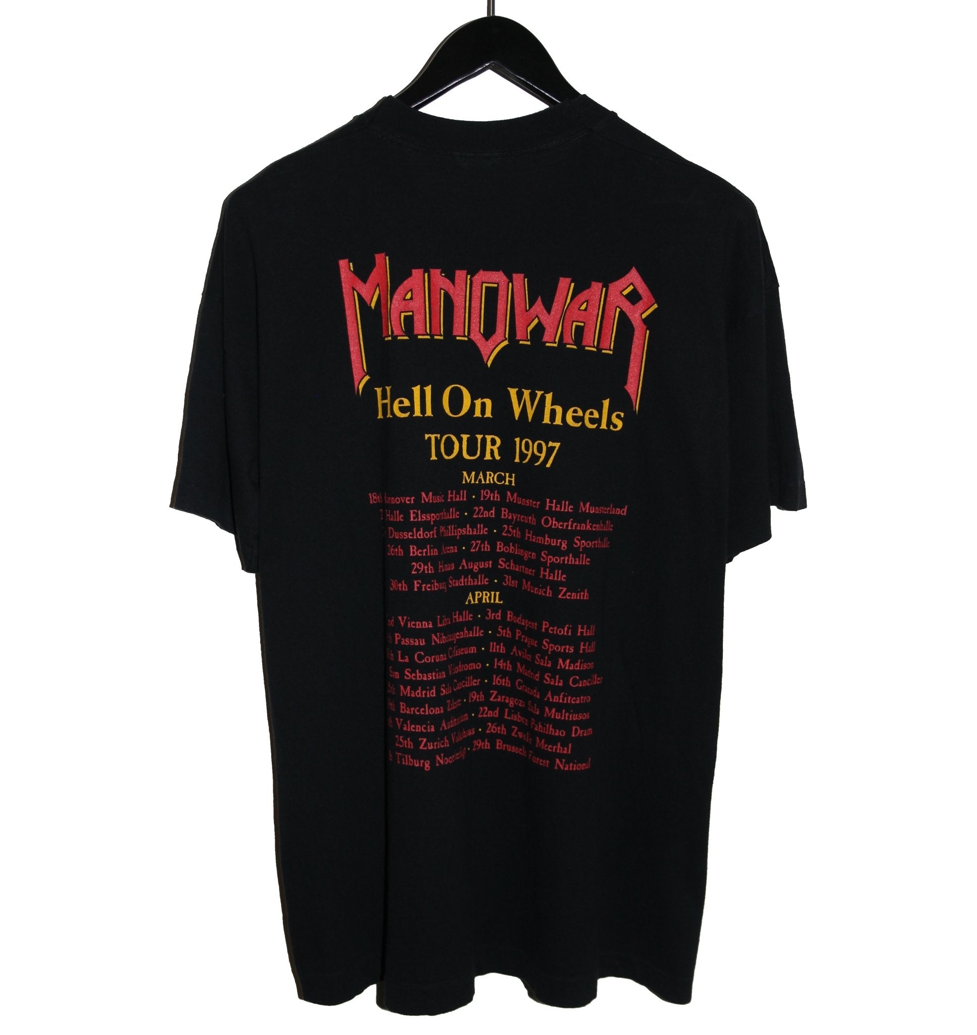 Manowar 1997 Hell on Wheels Tour Shirt - Faded AU