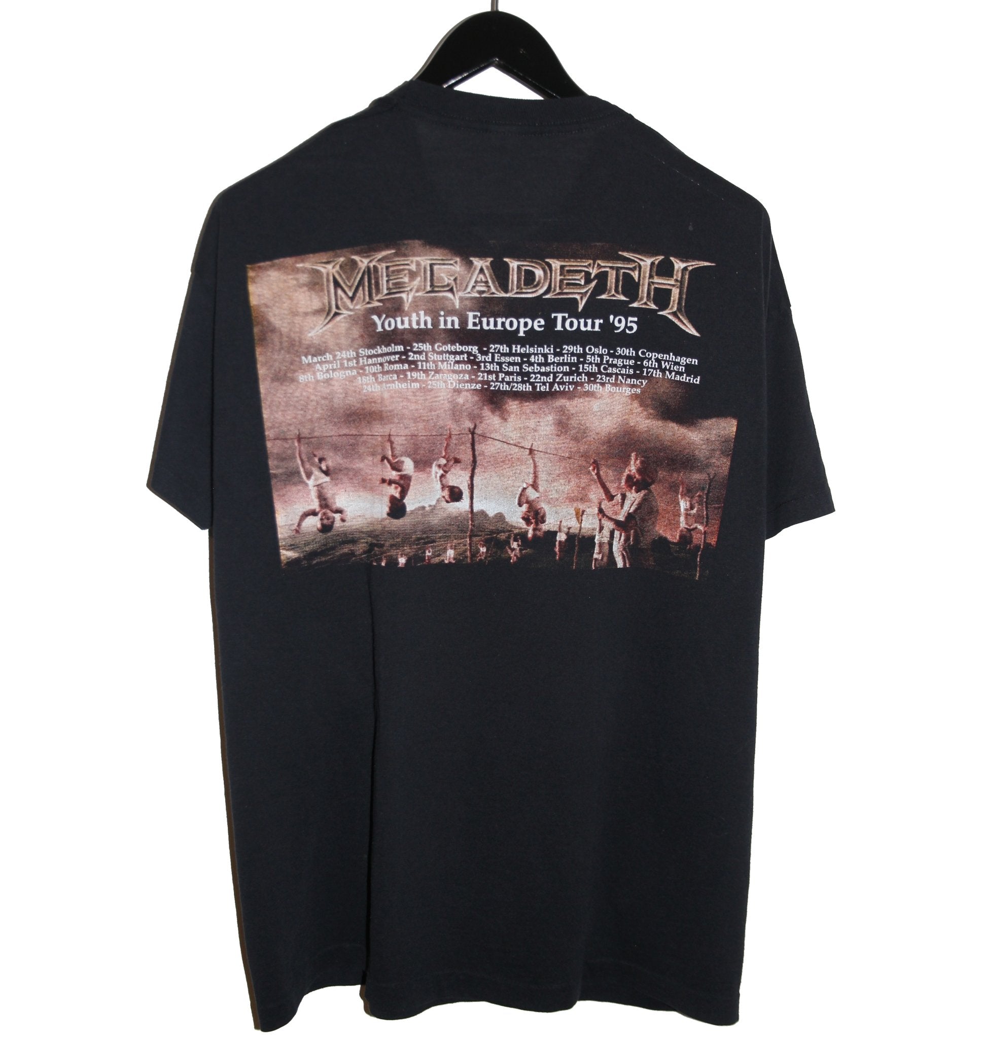 Megadeth 1995 Youth In Europe Tour Shirt - Faded AU