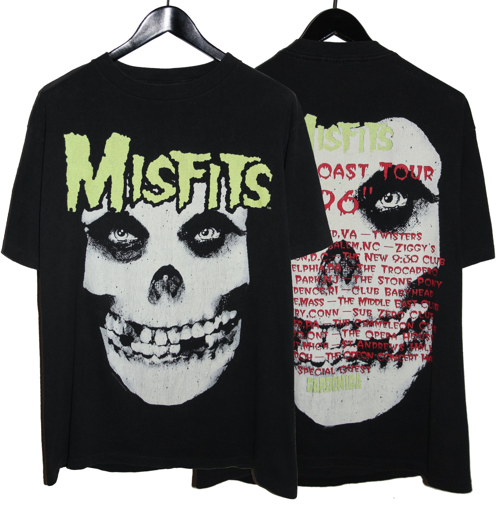 Misfits 1996 Crimson Ghost *Glow In The Dark* East Coast Tour Shirt - Faded AU