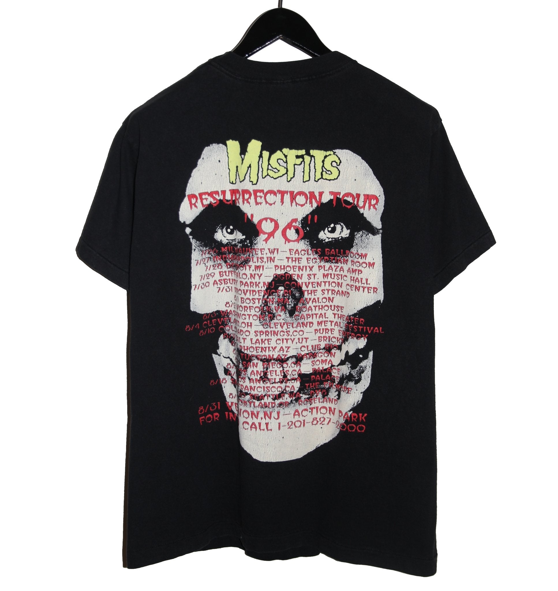 Misfits 1996 Crimson Ghost *Glow In The Dark* East Coast Tour Shirt - Faded AU