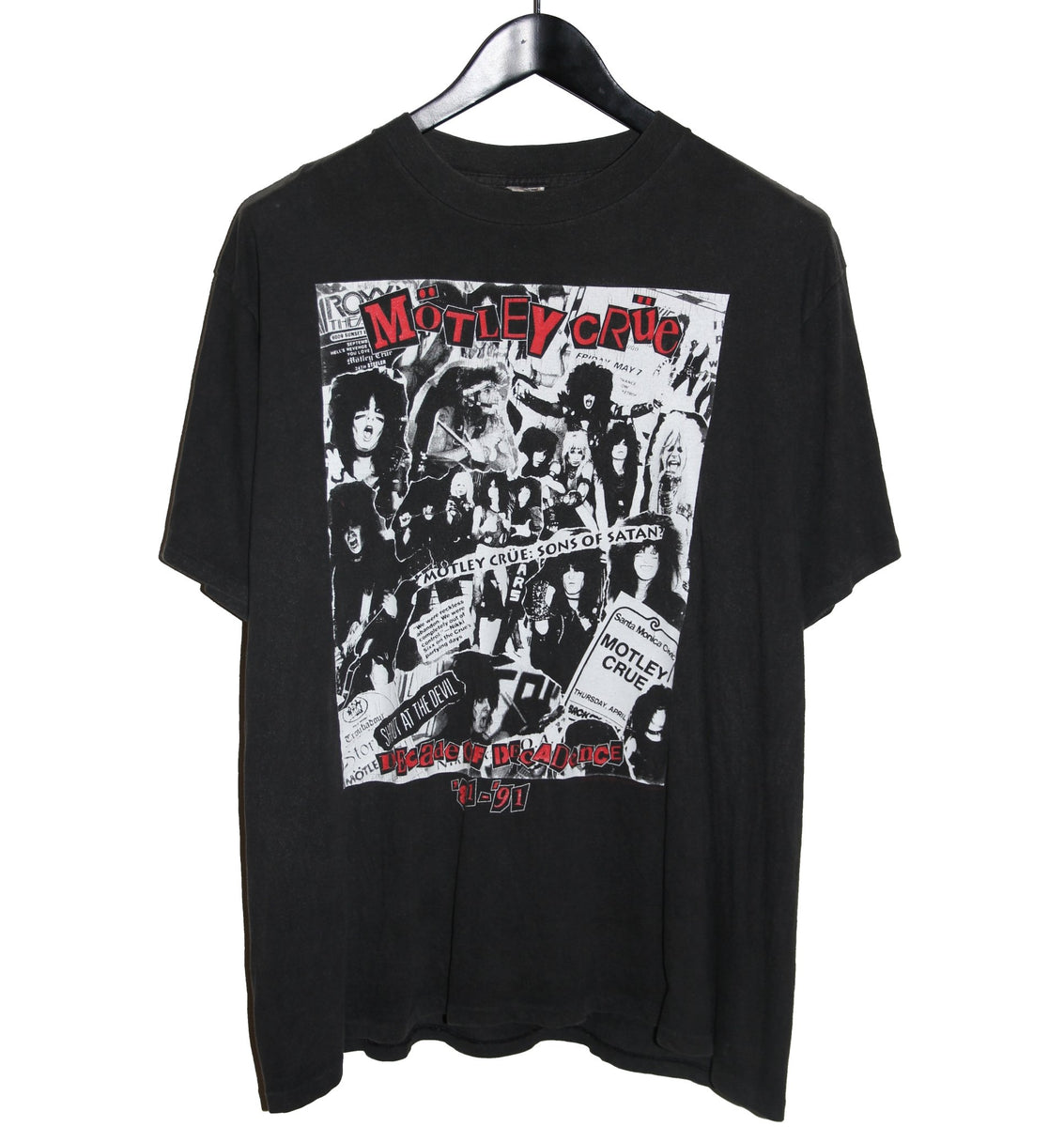 Motley Crue 1991 Decade of Decadence Shirt – Faded AU