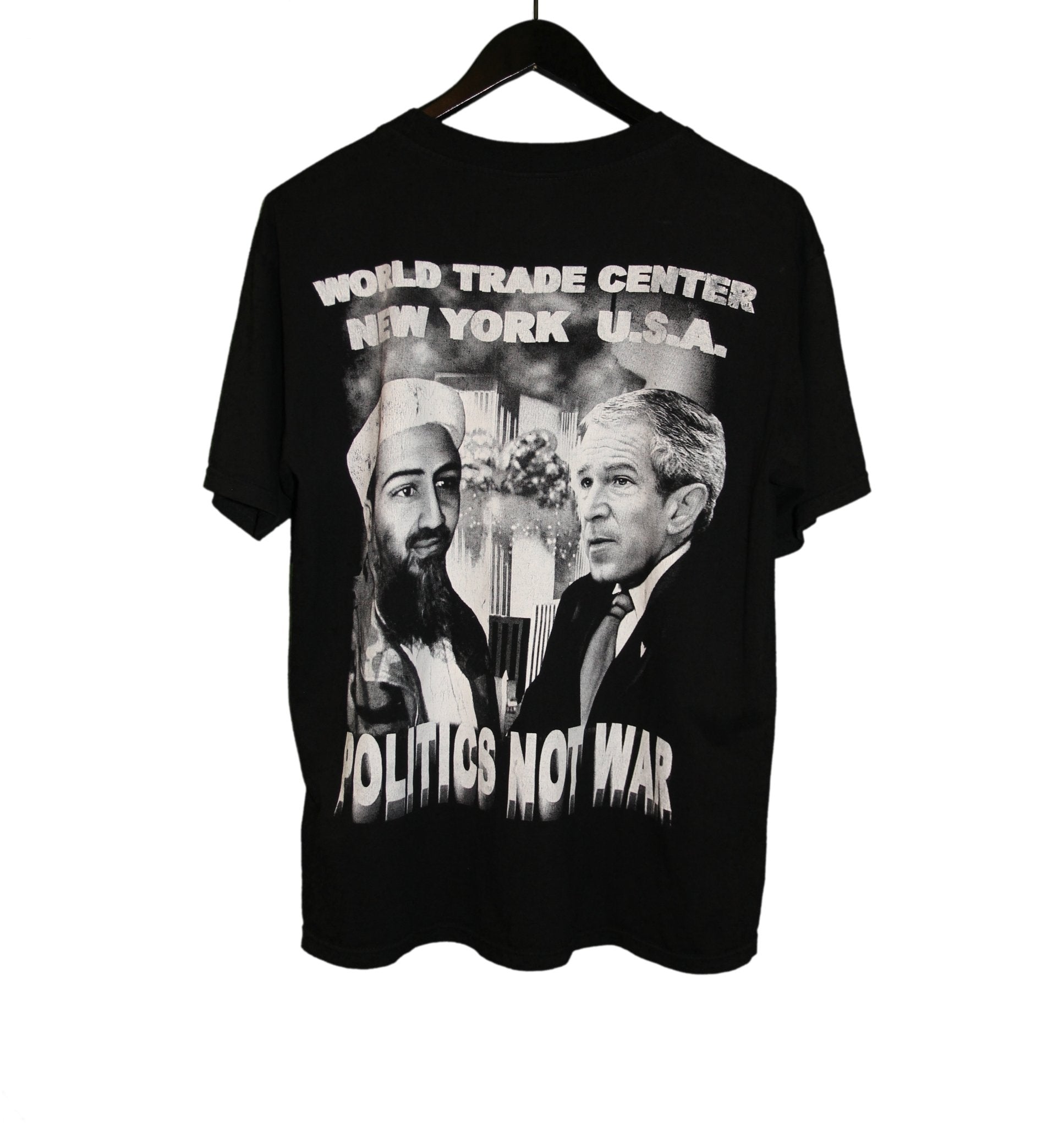 Osama Bin Laden & George Bush Politics Not War Rap Shirt - Faded AU